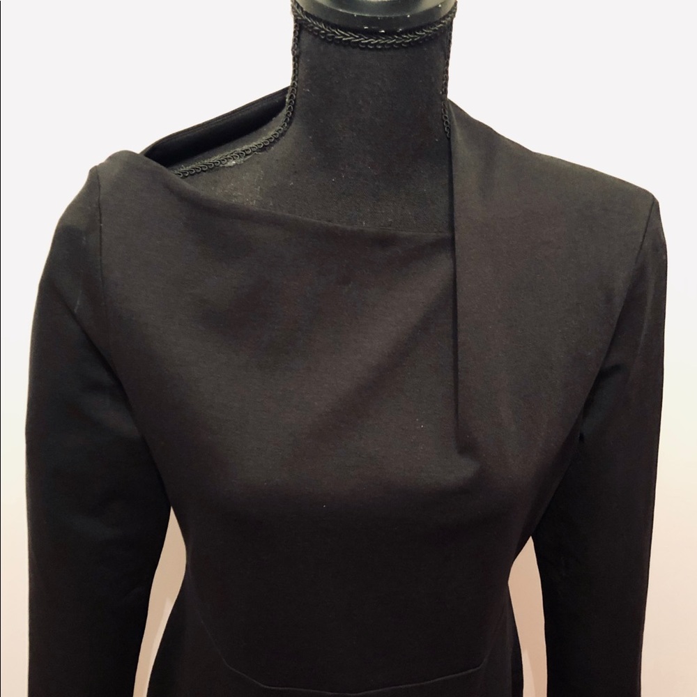 STRETCH-JERSEY DRESS W/  ASYMMETRIC NECK LINE
